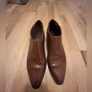 Cole Haan woven brown leather ankle brown loafers